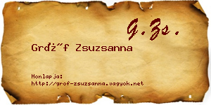 Gróf Zsuzsanna névjegykártya